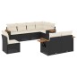 vidaXL Set de sofás de jardín 8 piezas y cojines ratán sintético negro vidaXL Set de sofás de jardín 8 piezas y cojines ratán sintético negro