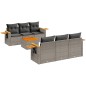 vidaXL Set de sofás de jardín 7 piezas con cojines ratán PE gris vidaXL Set de sofás de jardín 7 piezas con cojines ratán PE gris