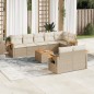 vidaXL Set de sofás de jardín 9 pzas con cojines ratán sintético beige vidaXL Set de sofás de jardín 9 pzas con cojines ratán sintético beige