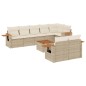 vidaXL Set de sofás de jardín 9 pzas con cojines ratán sintético beige vidaXL Set de sofás de jardín 9 pzas con cojines ratán sintético beige