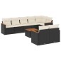 vidaXL Set de sofás de jardín 8 piezas y cojines ratán sintético negro vidaXL Set de sofás de jardín 8 piezas y cojines ratán sintético negro