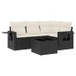 vidaXL Set de muebles de jardín 5 pzas y cojines ratán sintético negro vidaXL Set de muebles de jardín 5 pzas y cojines ratán sintético negro