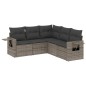 vidaXL Juego de sofás jardín con cojines 5 pzas ratán sintético gris vidaXL Juego de sofás jardín con cojines 5 pzas ratán sintético gris