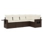 vidaXL Set comedor de jardín 5 piezas y cojines ratán sintético marrón