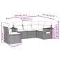 vidaXL Set de muebles de jardín 5 pzas y cojines ratán sintético negro vidaXL Set de muebles de jardín 5 pzas y cojines ratán sintético negro