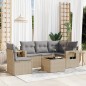 vidaXL Juego de sofás jardín con cojines 6 pzas ratán sintético beige vidaXL Juego de sofás jardín con cojines 6 pzas ratán sintético beige
