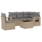 vidaXL Juego de sofás jardín con cojines 6 pzas ratán sintético beige vidaXL Juego de sofás jardín con cojines 6 pzas ratán sintético beige