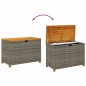 vidaXL Caja de almacenaje jardín madera acacia ratán gris 110x55x63 cm vidaXL Caja de almacenaje jardín madera acacia ratán gris 110x55x63 cm