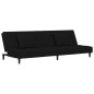 vidaXL Sofá cama de 2 plazas con dos almohadas terciopelo negro vidaXL Sofá cama de 2 plazas con dos almohadas terciopelo negro