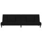 vidaXL Sofá cama de 2 plazas con dos almohadas terciopelo negro vidaXL Sofá cama de 2 plazas con dos almohadas terciopelo negro