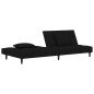 vidaXL Sofá cama de 2 plazas con dos almohadas terciopelo negro vidaXL Sofá cama de 2 plazas con dos almohadas terciopelo negro