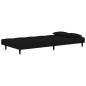 vidaXL Sofá cama de 2 plazas con dos almohadas terciopelo negro vidaXL Sofá cama de 2 plazas con dos almohadas terciopelo negro