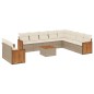 vidaXL Set de sofás de jardín 11pzas con cojines ratán sintético beige