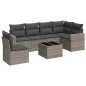 vidaXL Set de sofás de jardín 7 piezas con cojines ratán PE gris vidaXL Set de sofás de jardín 7 piezas con cojines ratán PE gris