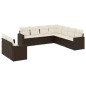 vidaXL Set de sofás de jardín 9 pzas y cojines ratán sintético marrón vidaXL Set de sofás de jardín 9 pzas y cojines ratán sintético marrón