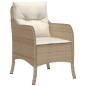vidaXL Set comedor de jardín 9 pzas con cojines ratán sintético beige