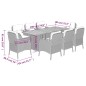 vidaXL Set comedor de jardín 9 pzas con cojines ratán sintético beige