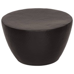 vidaXL Mesa de centro aluminio martillado latón negro Ø 50x30 cm