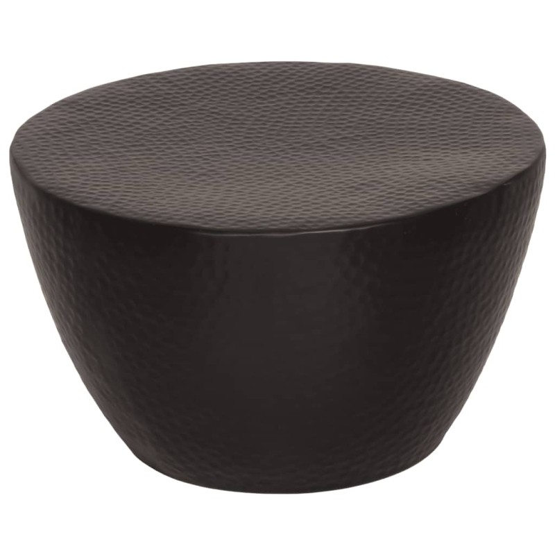 vidaXL Mesa de centro aluminio martillado latón negro Ø 50x30 cm