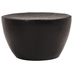 vidaXL Mesa de centro aluminio martillado latón negro Ø 50x30 cm