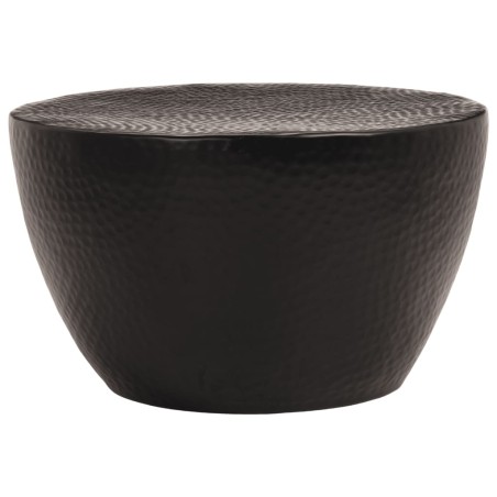 vidaXL Mesa de centro aluminio martillado latón negro Ø 50x30 cm
