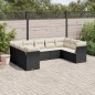 vidaXL Set de sofás de jardín 8 piezas y cojines ratán sintético negro