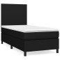 vidaXL Cama box spring con colchón tela negro 100x200 cm vidaXL Cama box spring con colchón tela negro 100x200 cm