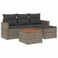 vidaXL Juego de sofás jardín con cojines 5 pzas ratán sintético gris vidaXL Juego de sofás jardín con cojines 5 pzas ratán sintético gris