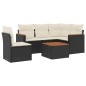 vidaXL Set de sofás de jardín 6 piezas y cojines ratán sintético negro vidaXL Set de sofás de jardín 6 piezas y cojines ratán sintético negro