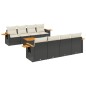 vidaXL Set de sofás de jardín 8 piezas y cojines ratán sintético negro vidaXL Set de sofás de jardín 8 piezas y cojines ratán sintético negro