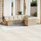 vidaXL Juego de sofás jardín con cojines beige 10 pzas ratán sintético vidaXL Juego de sofás jardín con cojines beige 10 pzas ratán sintético