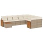 vidaXL Juego de sofás jardín con cojines beige 10 pzas ratán sintético vidaXL Juego de sofás jardín con cojines beige 10 pzas ratán sintético