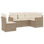 vidaXL Juego de sofás jardín con cojines 5 pzas ratán sintético beige vidaXL Juego de sofás jardín con cojines 5 pzas ratán sintético beige