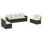 vidaXL Set de sofás de jardín 8 piezas y cojines ratán sintético negro vidaXL Set de sofás de jardín 8 piezas y cojines ratán sintético negro