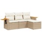 vidaXL Juego de sofás jardín con cojines 4 pzas ratán sintético beige vidaXL Juego de sofás jardín con cojines 4 pzas ratán sintético beige