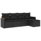 vidaXL Set de muebles de jardín 5 pzas y cojines ratán sintético negro vidaXL Set de muebles de jardín 5 pzas y cojines ratán sintético negro