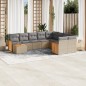vidaXL Juego de sofás jardín con cojines beige 10 pzas ratán sintético vidaXL Juego de sofás jardín con cojines beige 10 pzas ratán sintético