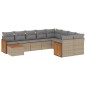 vidaXL Juego de sofás jardín con cojines beige 10 pzas ratán sintético vidaXL Juego de sofás jardín con cojines beige 10 pzas ratán sintético