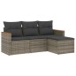 vidaXL Set de sofás de jardín 4 pzas y cojines ratán sintético gris vidaXL Set de sofás de jardín 4 pzas y cojines ratán sintético gris