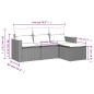 vidaXL Set de sofás de jardín 4 pzas y cojines ratán sintético gris vidaXL Set de sofás de jardín 4 pzas y cojines ratán sintético gris