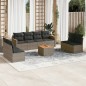 vidaXL Set de muebles de jardín 9 pzas y cojines ratán sintético gris vidaXL Set de muebles de jardín 9 pzas y cojines ratán sintético gris