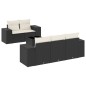 vidaXL Set de sofás de jardín 6 piezas y cojines ratán sintético negro
