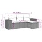vidaXL Set de sofás de jardín 4 pzas y cojines ratán sintético gris vidaXL Set de sofás de jardín 4 pzas y cojines ratán sintético gris