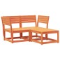 vidaXL Juego de sofás de jardín 3 pzas madera maciza pino marrón cera
