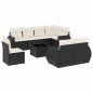 vidaXL Set de sofás de jardín 8 piezas y cojines ratán sintético negro vidaXL Set de sofás de jardín 8 piezas y cojines ratán sintético negro