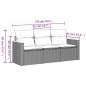 vidaXL Set de sofá de jardín 3 pzas y cojines ratán sintético gris vidaXL Set de sofá de jardín 3 pzas y cojines ratán sintético gris