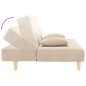 vidaXL Sofá cama de 2 plazas con dos almohadas tela color crema vidaXL Sofá cama de 2 plazas con dos almohadas tela color crema