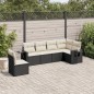 vidaXL Set de sofás de jardín 6 piezas y cojines ratán sintético negro vidaXL Set de sofás de jardín 6 piezas y cojines ratán sintético negro