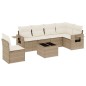 vidaXL Set sofás de jardín 7 piezas y cojines ratán sintético beige vidaXL Set sofás de jardín 7 piezas y cojines ratán sintético beige