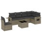 vidaXL Set de sofás de jardín 7 piezas con cojines ratán PE gris vidaXL Set de sofás de jardín 7 piezas con cojines ratán PE gris